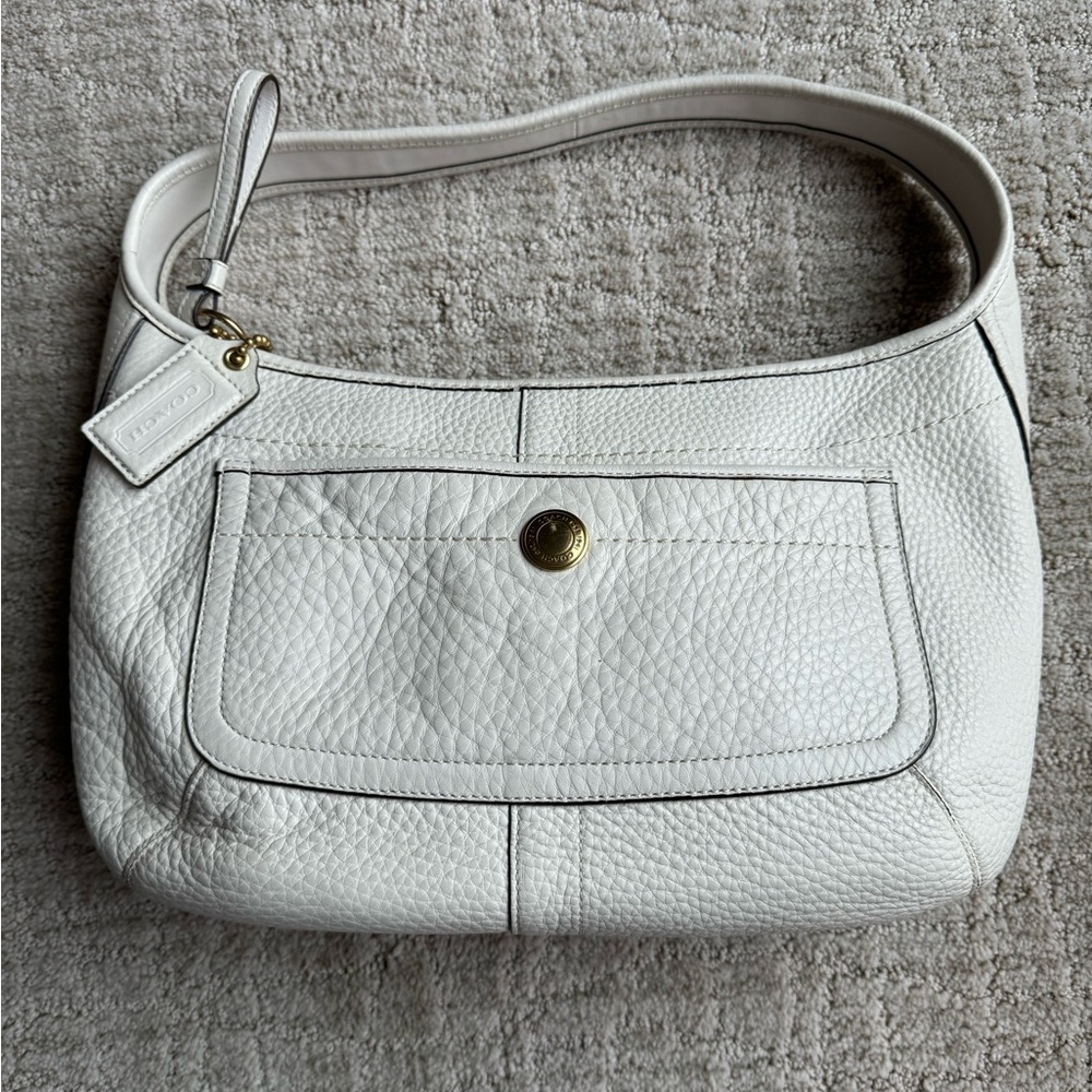 Coach 11612 Hobo ergo pebbled leather bag white